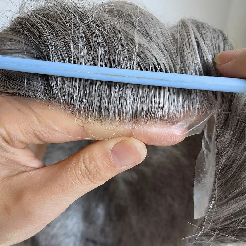 All PU Thin Skin Knotted Men Toupee With Natural Human Hair System All PU Thin Skin Knotted Men Toupee With Natural Human Hair System