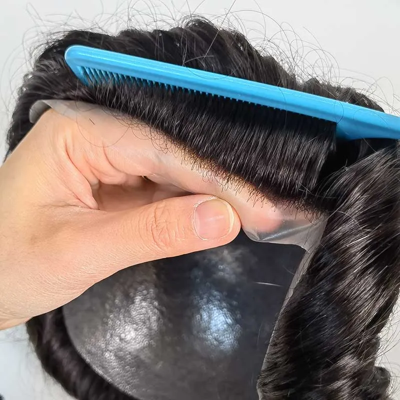 Full PU Thin Skin Men Toupee With 1012 Knotted PU Hair System Full PU Thin Skin Men Toupee With 1012 Knotted PU Hair System