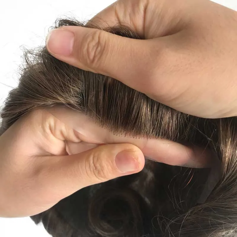 Men Full Ultra Thick PU Skin Hair System With 1214 Knotted Thin Skin Poly Replacement Men Full Ultra Thick PU Skin Hair System With 1214 Knotted Thin Skin Poly Replacement