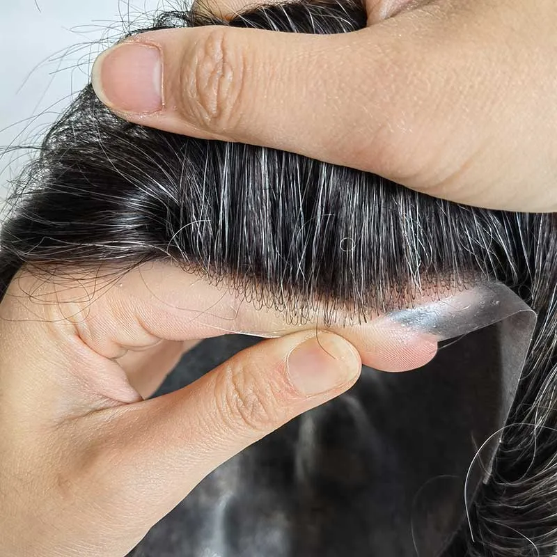 Men Full Ultra Thick PU Skin Hair System With 1214 Knotted Thin Skin Poly Replacement Men Full Ultra Thick PU Skin Hair System With 1214 Knotted Thin Skin Poly Replacement