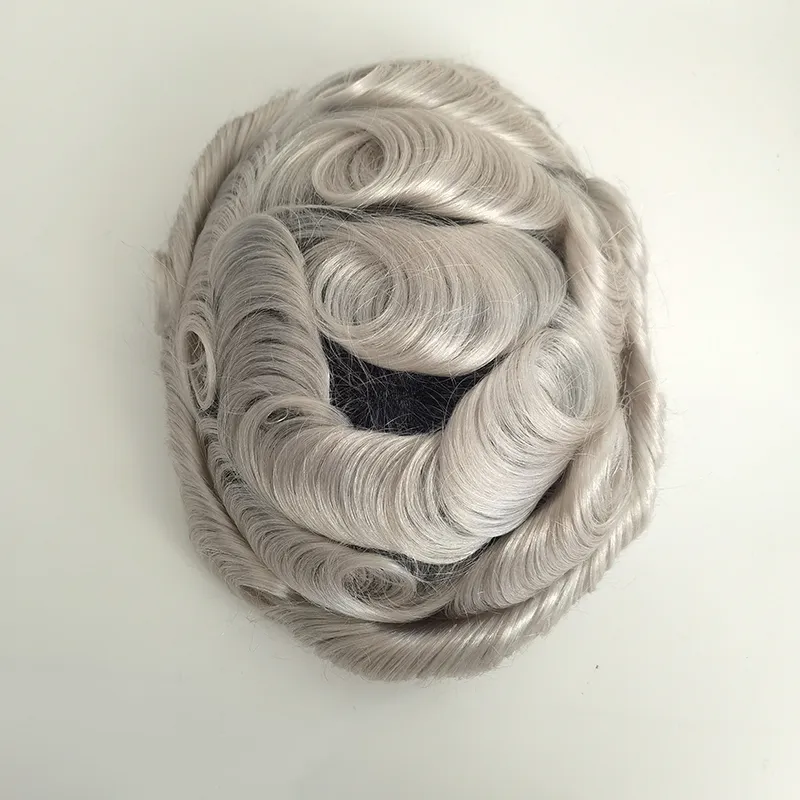 Black Ombre Gray Human Hair Men Toupee Black Ombre Gray Human Hair Men Toupee
