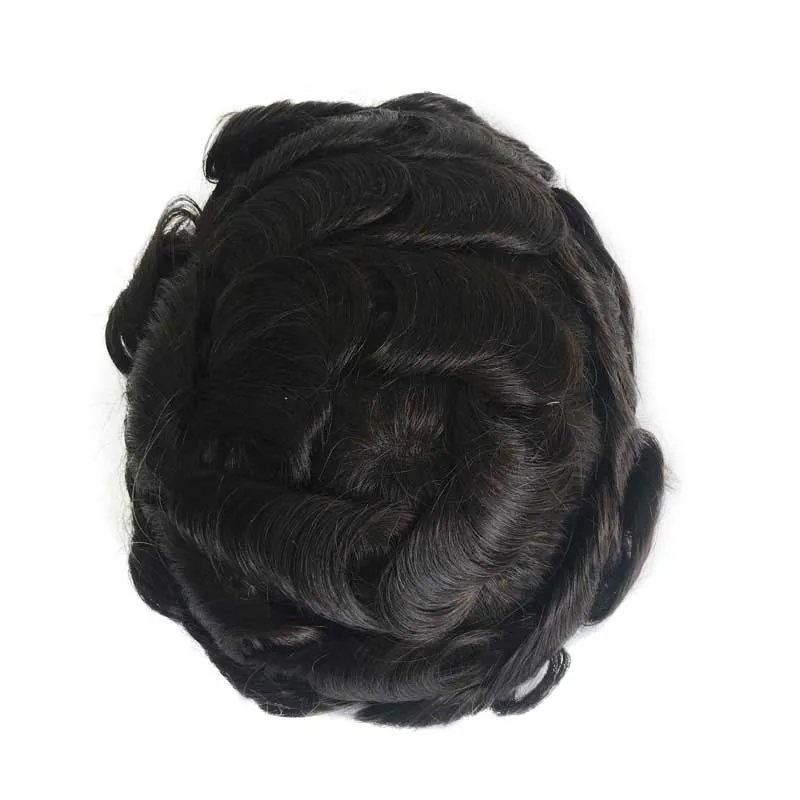 French Lace Top Base Men Hairpiece with Thin Skin PU Perimeter French Lace Top Base Men Hairpiece with Thin Skin PU Perimeter