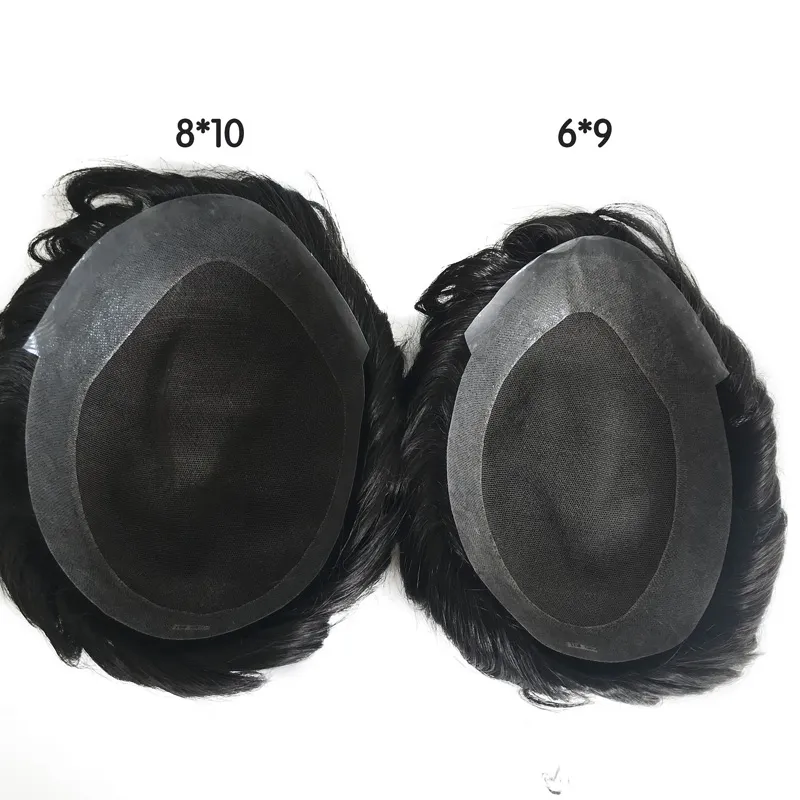 French Lace Top Base Men Hairpiece with Thin Skin PU Perimeter French Lace Top Base Men Hairpiece with Thin Skin PU Perimeter