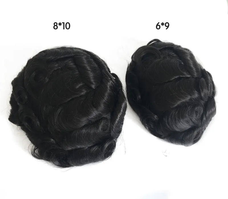 French Lace Top Base Men Hairpiece with Thin Skin PU Perimeter French Lace Top Base Men Hairpiece with Thin Skin PU Perimeter
