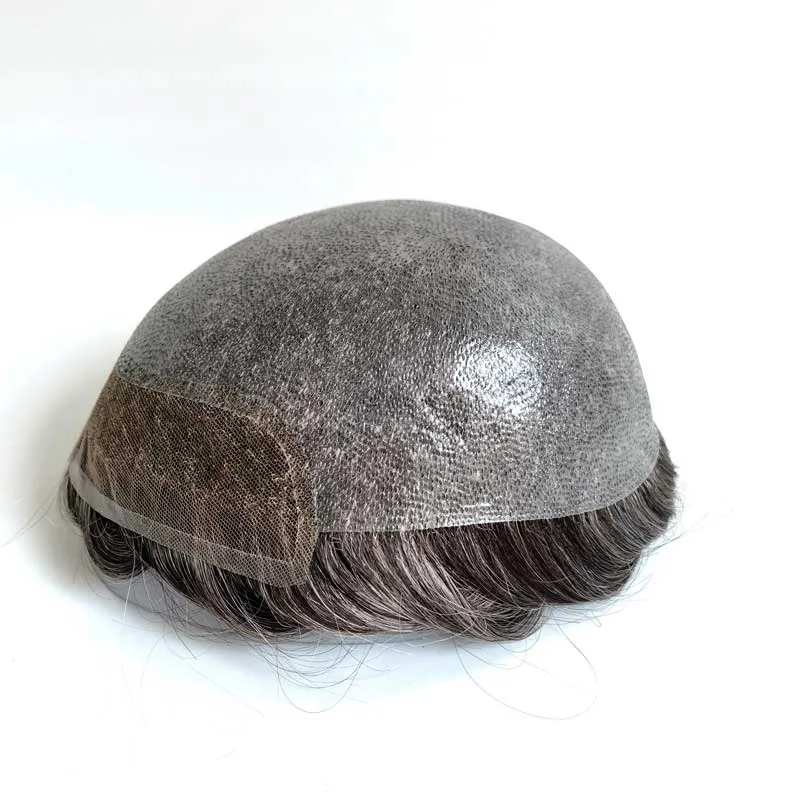 BIO Style Thin Skin PU Men Hair System Pieces Toupee With Undetectable Bleached Lace Front BIO Style Thin Skin PU Men Hair System Pieces Toupee With Undetectable Bleached Lace Front