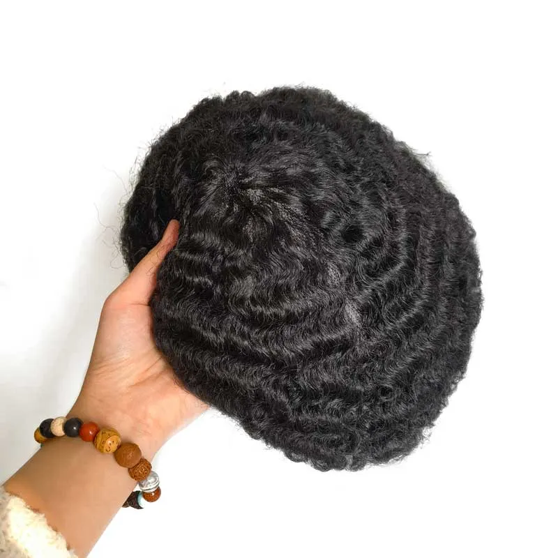 100% Human Hair Unit Full Lace Afro Curly Wave Men Hairpiece Toupee For African American 100% Human Hair Unit Full Lace Afro Curly Wave Men Hairpiece Toupee For African American