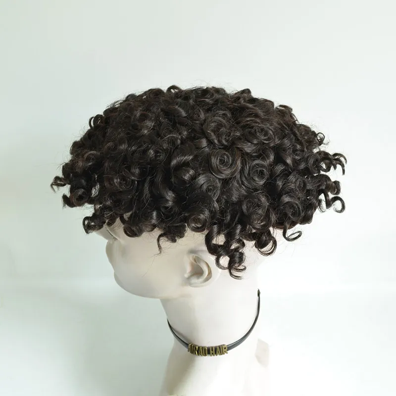 100% Human Hair 20MM Afro Curl Mono Base Men Toupee