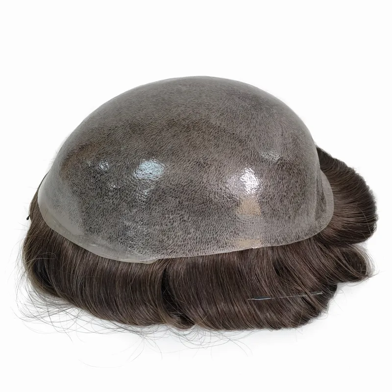 Full PU Thin Skin Injected Men Toupee With Natural Human Hair Full PU Thin Skin Injected Men Toupee With Natural Human Hair