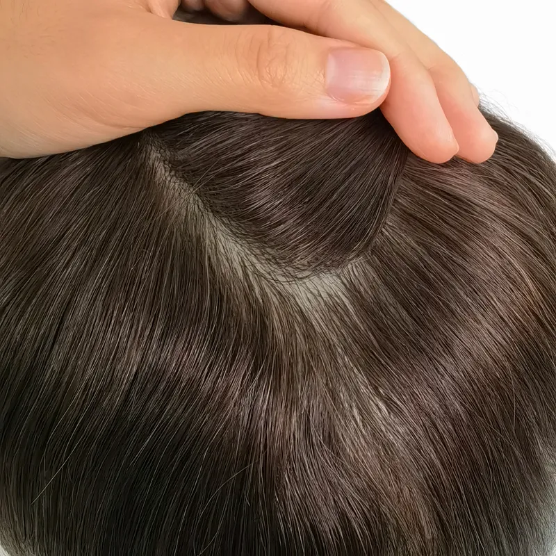 Full PU Thin Skin Injected Men Toupee With Natural Human Hair Full PU Thin Skin Injected Men Toupee With Natural Human Hair