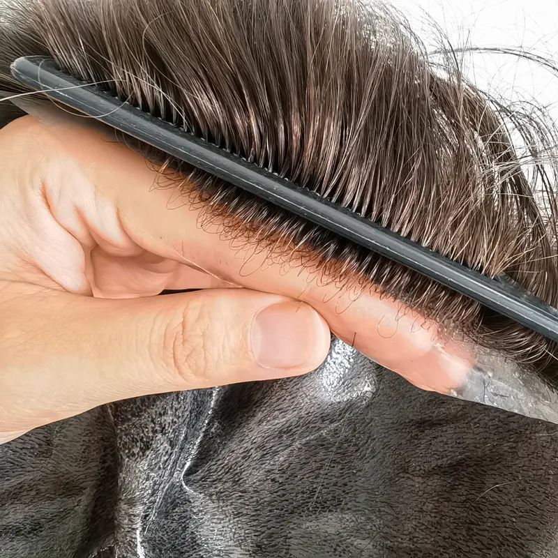 Full PU Thin Skin Injected Men Toupee With Natural Human Hair Full PU Thin Skin Injected Men Toupee With Natural Human Hair