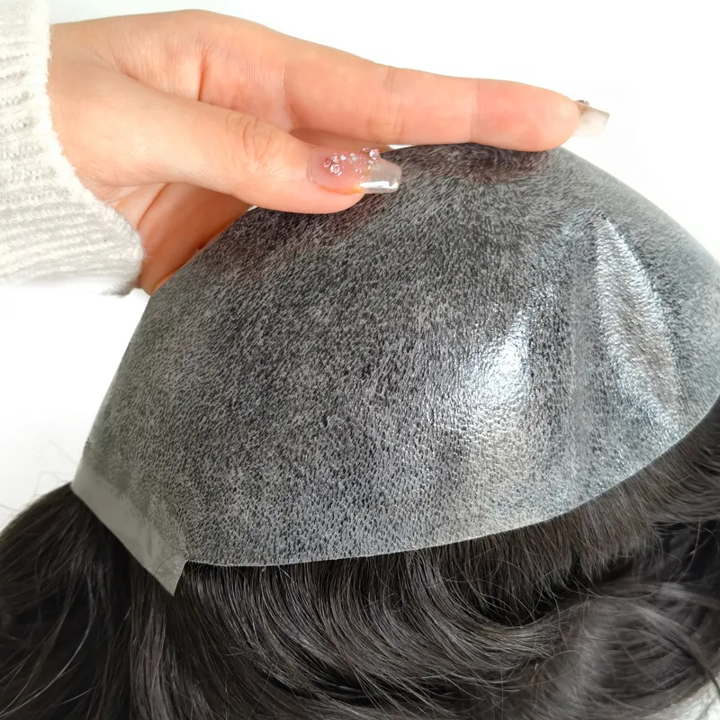 9 Inch Hair Length Full PU Thin Skin Injected Men Toupee With Natural Human Hair 9 Inch Hair Length Full PU Thin Skin Injected Men Toupee With Natural Human Hair