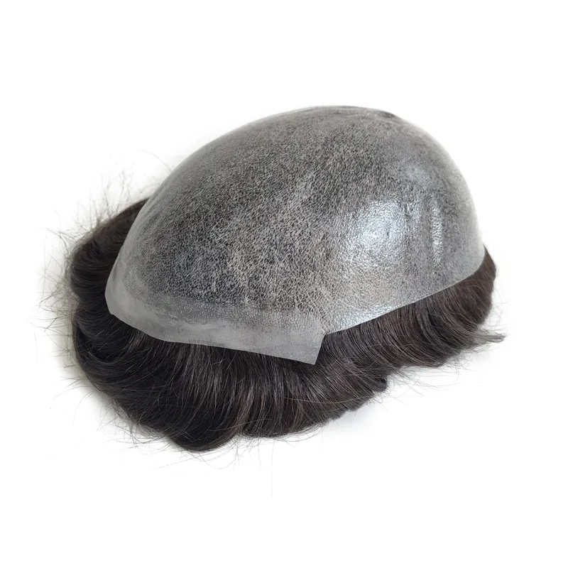 9 Inch Hair Length Full PU Thin Skin Injected Men Toupee With Natural Human Hair 9 Inch Hair Length Full PU Thin Skin Injected Men Toupee With Natural Human Hair