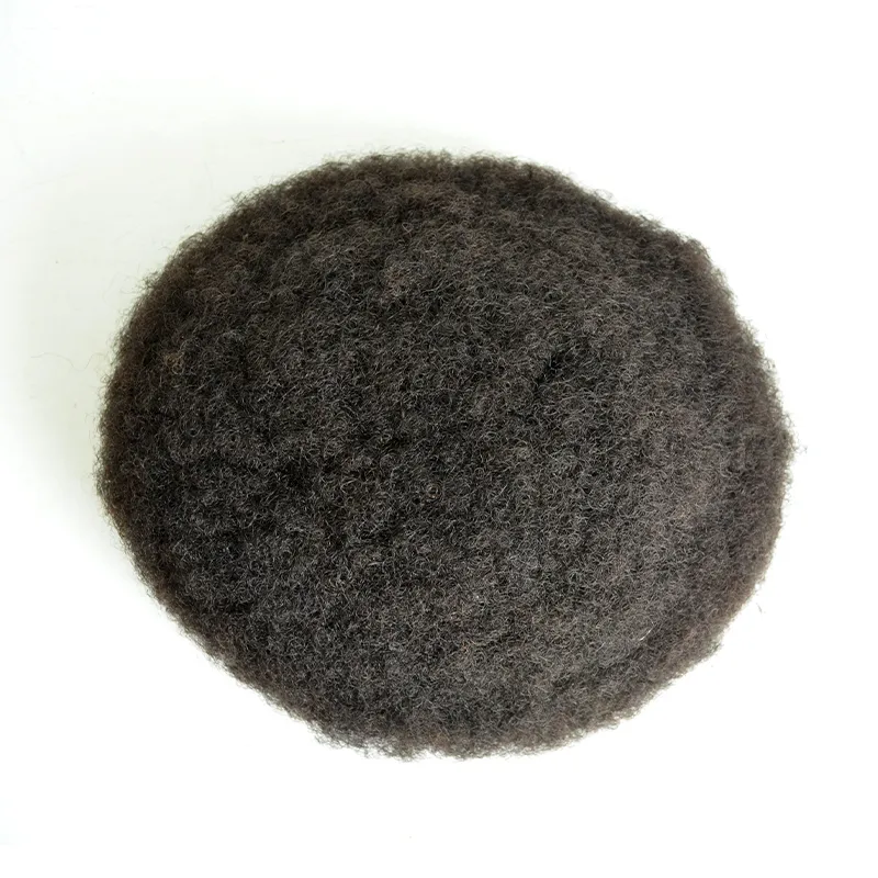 100 Percent Human Hair 4MM Afro Curl Mono Base Men Toupee	