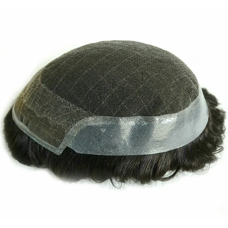 OCT Swiss Lace Men Toupee with 100% Human Hair PU Skin around Back and Side
