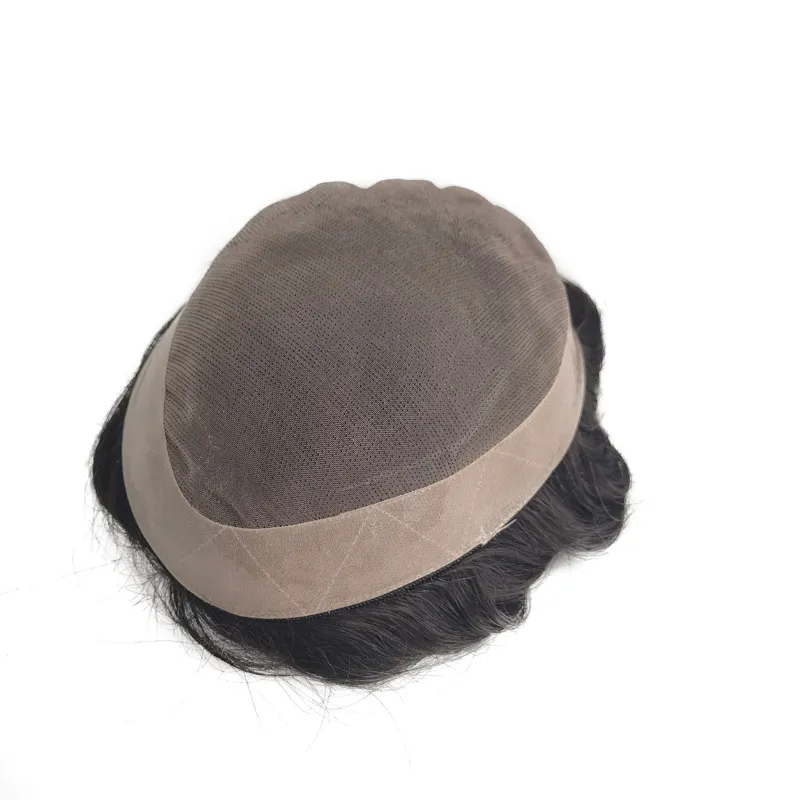 Mono Lace Human Hair Men Toupee with Poly Coating