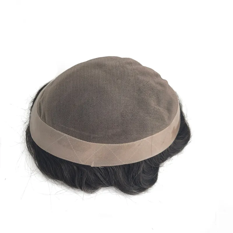 Mono Lace Human Hair Men Toupee with Poly Coating Mono Lace Human Hair Men Toupee with Poly Coating
