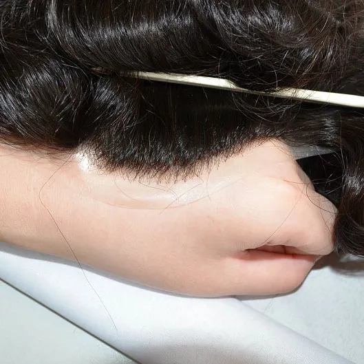 Thin Skin PU Base Men Toupee With V Loop 