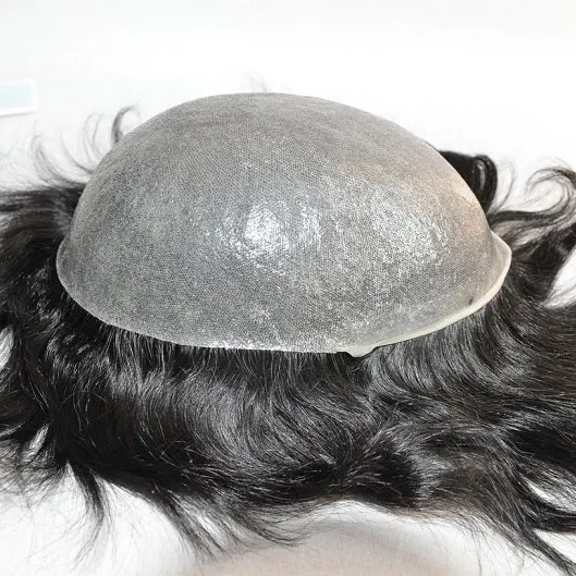 Thin Skin PU Base Men Toupee With V Loop 