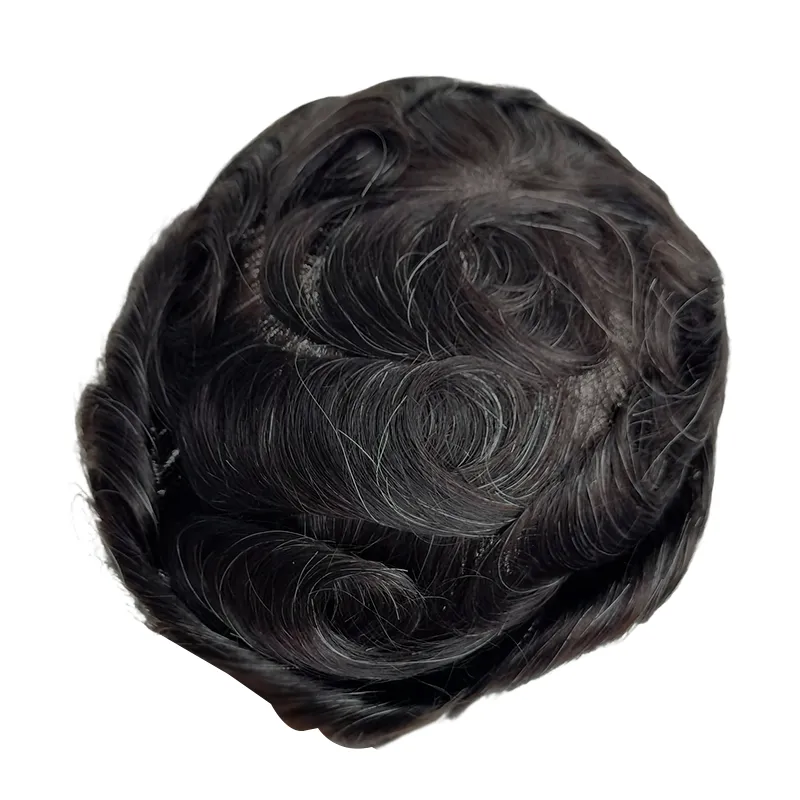 Mens Toupee Fine Welded Mono Lace Hairpiece Toupee