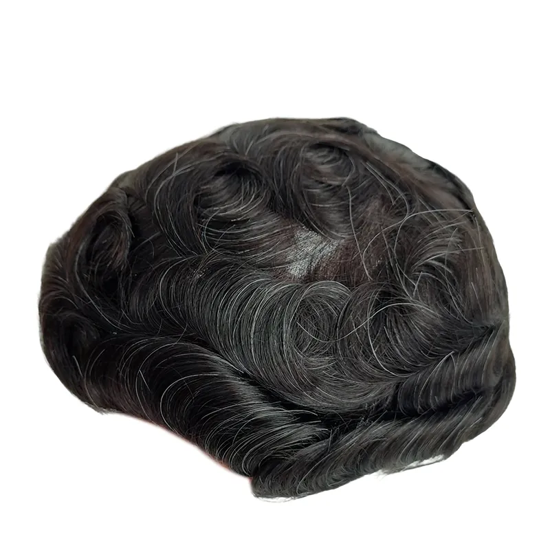 Mens Toupee Fine Welded Mono Lace Hairpiece Toupee