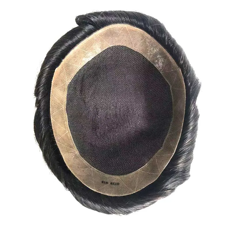 French Lace Men Toupee With Poly Coating Around Perimeter - AIRAO HAIR French Lace Men Toupee With Poly Coating Around Perimeter