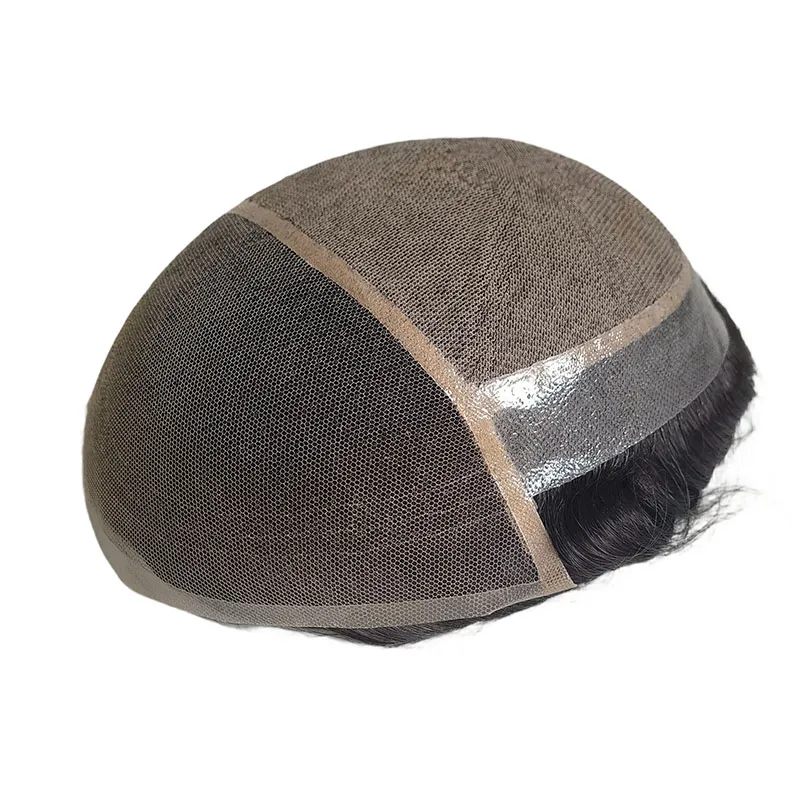 Silk Top Men Toupee with 3 Inches Lace Front