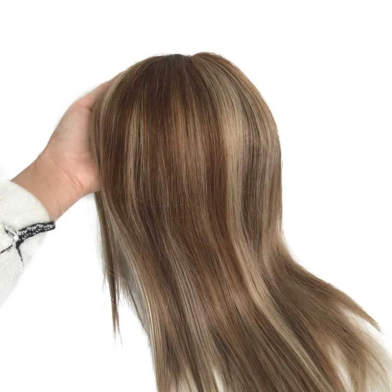 Full Cap Mono Top Lace Wigs with Human Hair Hand Tied Highlight Hair Color Full Cap Mono Top Lace Wigs with Human Hair Hand Tied Highlight Hair Color