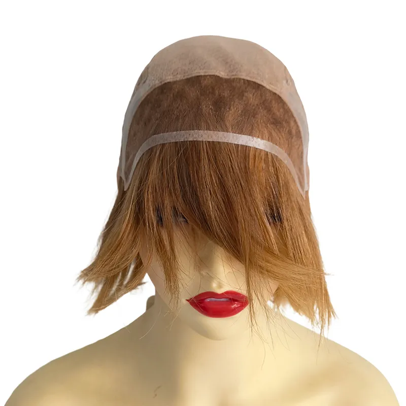 European Virgin Hair Silk Top Lace Front Women Wig Front Cap
