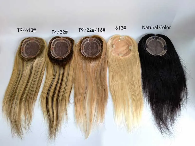 Eurpean Virgin Human Hair Mono Top Base Rooted Women Hair Pieces Topper For Thinning Crown Hair