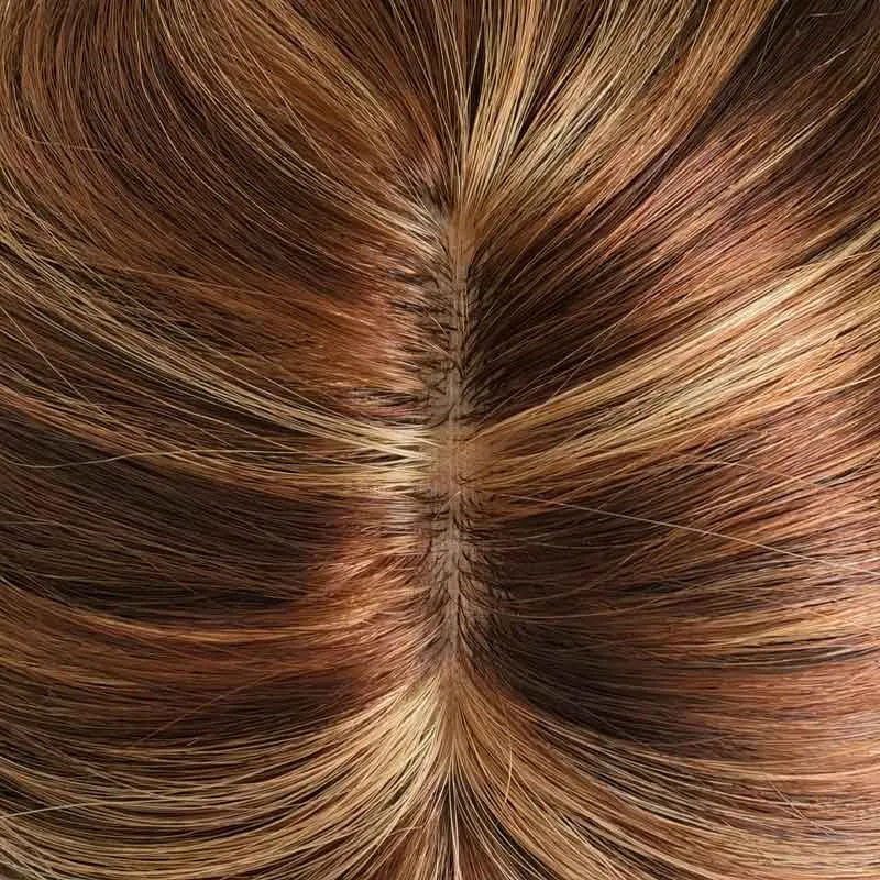 Thin PU Skin Base Hair Topper with Silk Top Partition Clip Thin PU Skin Base Hair Topper with Silk Top Partition Clip