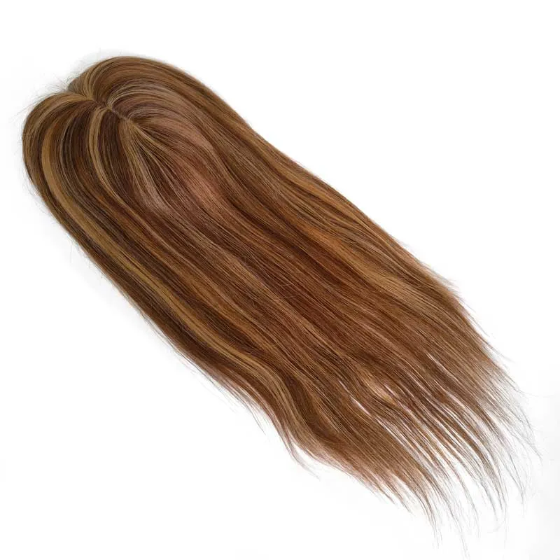 Thin PU Skin Base Hair Topper with Silk Top Partition Clip Thin PU Skin Base Hair Topper with Silk Top Partition Clip