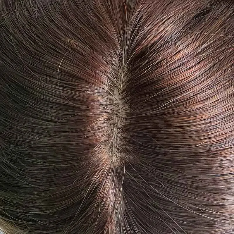 Thin PU Skin Base Hair Topper with Silk Top Partition Clip Thin PU Skin Base Hair Topper with Silk Top Partition Clip