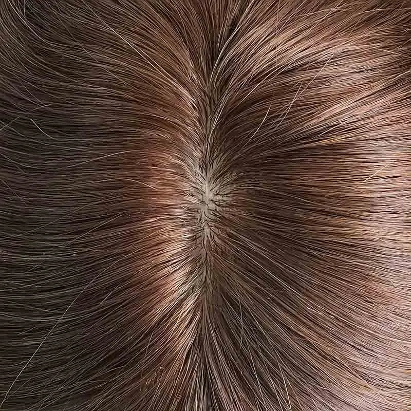 Thin PU Skin Base Hair Topper with Silk Top Partition Clip Thin PU Skin Base Hair Topper with Silk Top Partition Clip