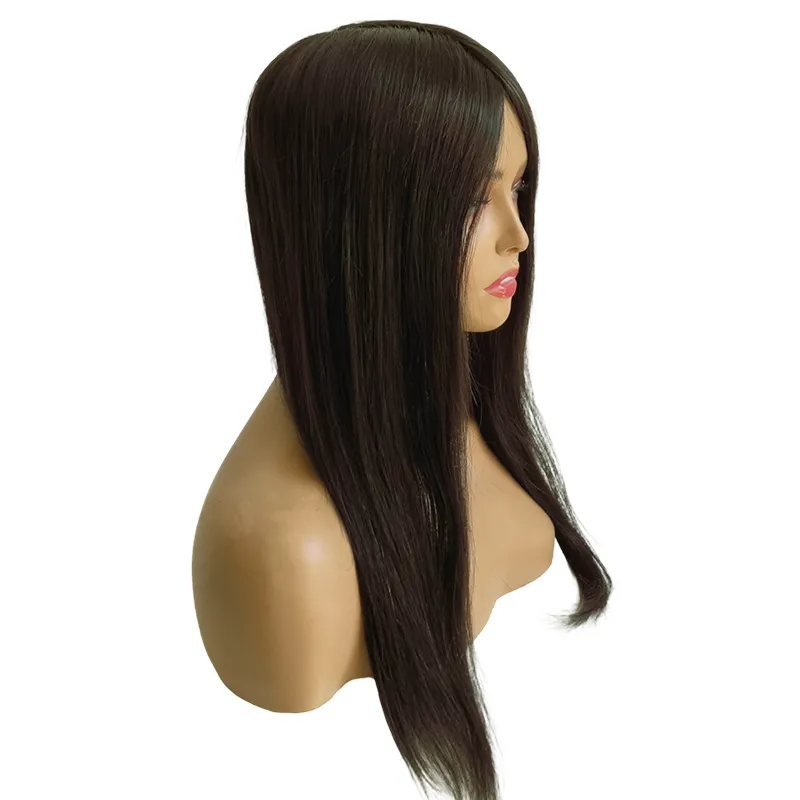 20 Inch Mono Lace Human Hair Women Toupee with PU Skin around Back and Side 20 Inch Mono Lace Human Hair Women Toupee with PU Skin around Back and Side
