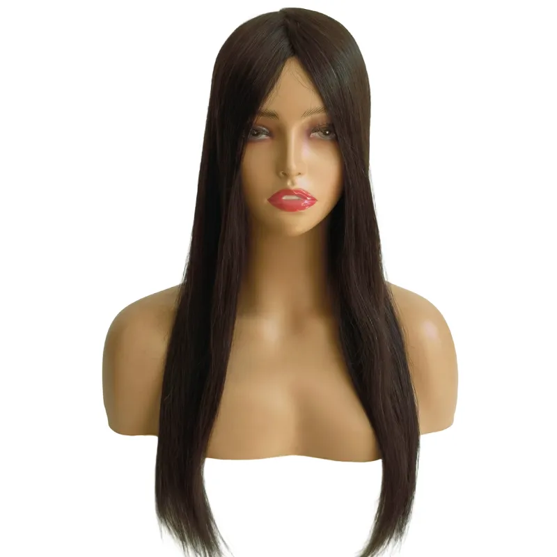20 Inch Mono Lace Human Hair Women Toupee with PU Skin around Back and Side 20 Inch Mono Lace Human Hair Women Toupee with PU Skin around Back and Side