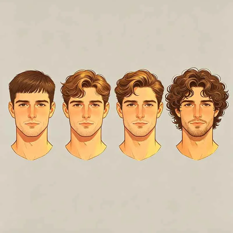 Men Toupee Curly