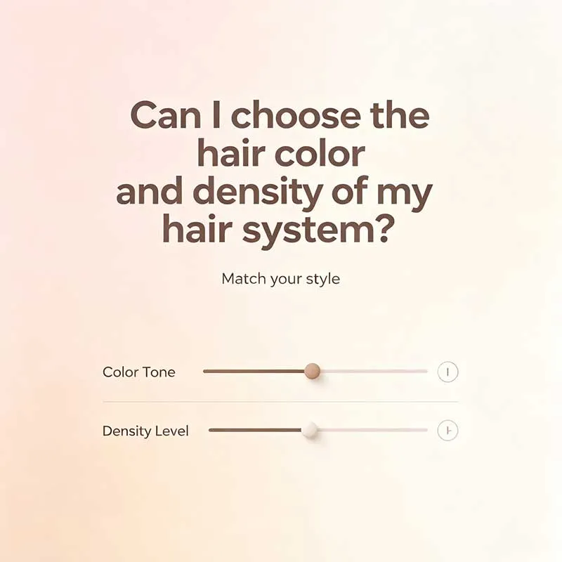 Can I choose the hair color and density of my hair system