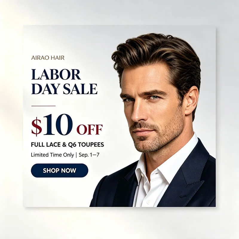 LABOR DAY SALE $10 OFF  FULL LACE & Q6 TOUPEES