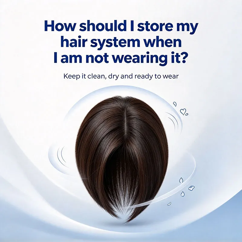 How should I store my hair system when I am not wearing it?