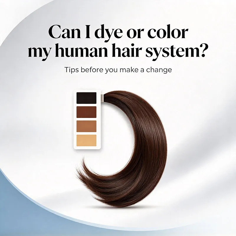 Can I dye or color my human hair system?