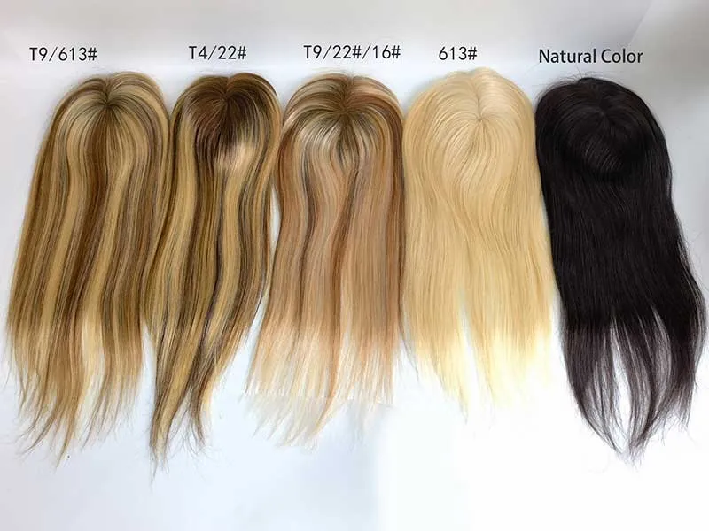 Eurpean Virgin Human Hair Mono Top Rooted Women Hair Topper color