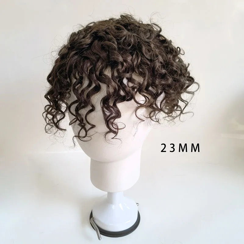 23mm men toupee curly