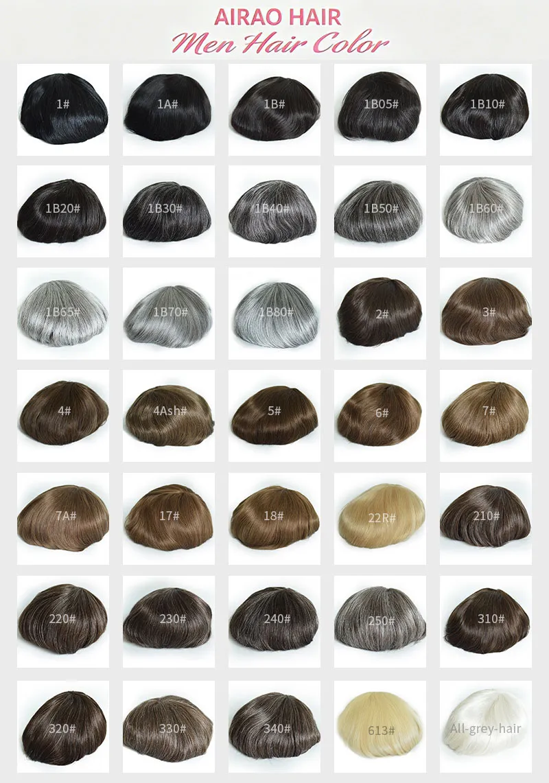 AIRAO HAIR Men Toupee Hair Color