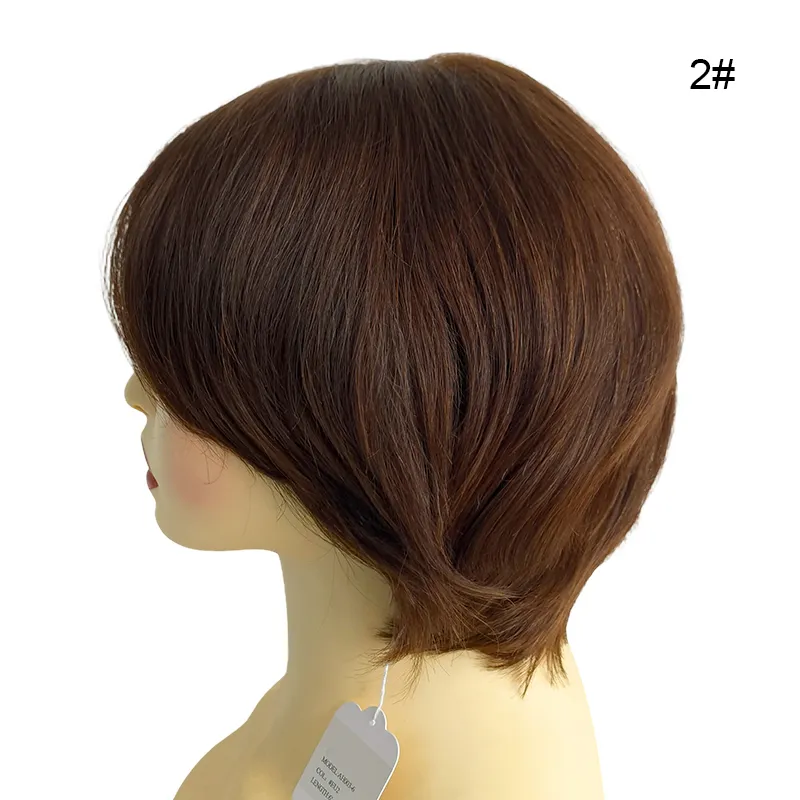 European Virgin Hair Silk Top Lace Front Women Wig Color 2#