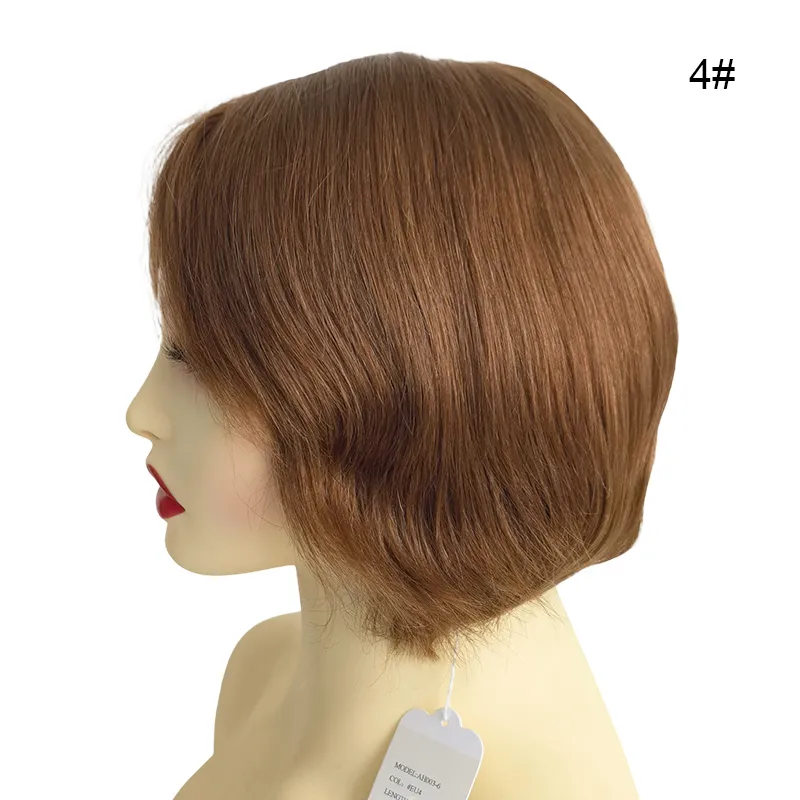 European Virgin Hair Silk Top Lace Front Women Wig Color 4