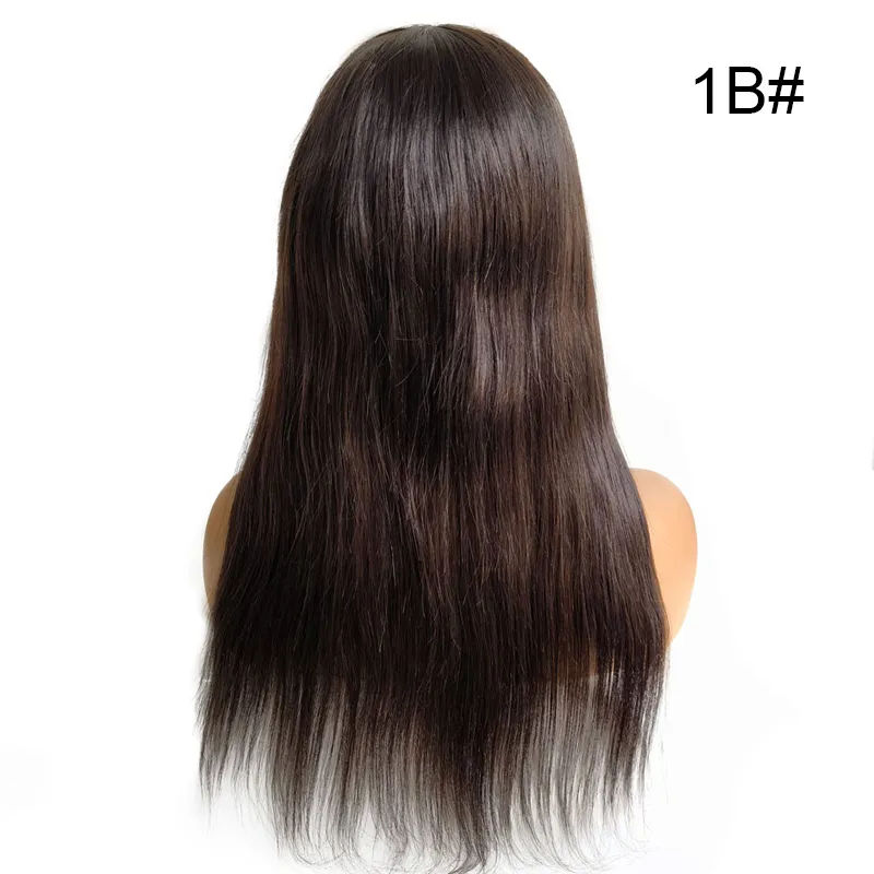 Silk Top Full Lace Natural Human Hair Wig Color 1B