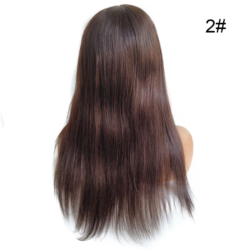 Silk Top Full Lace Natural Human Hair Wig Color 2