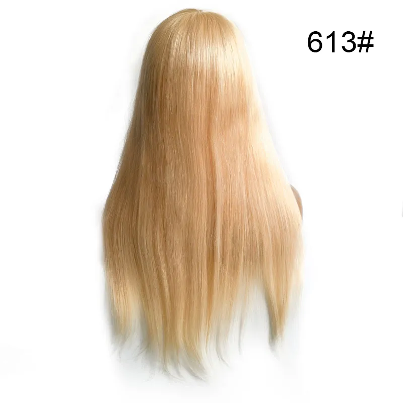 Silk Top Full Lace Natural Human Hair Wig Color 613